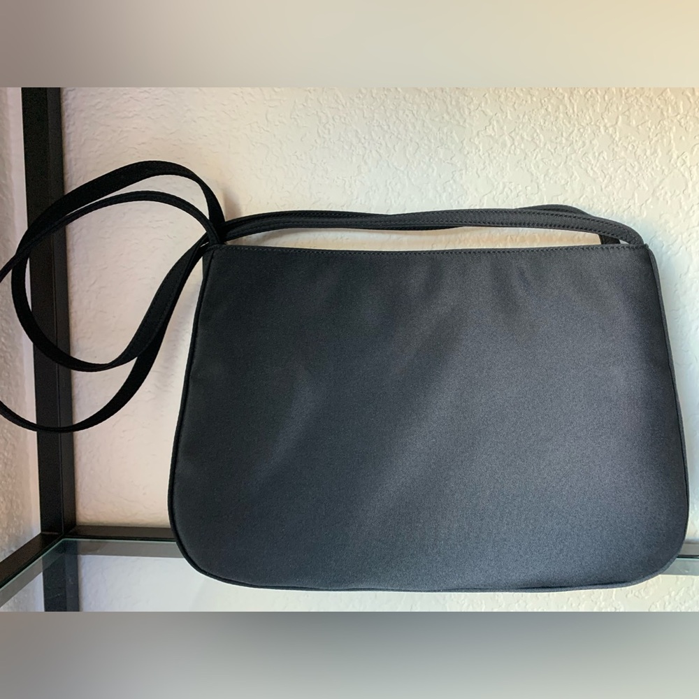 NWT Vintage Ralph Lauren Black Nylon Shoulder Bag Purse Classic Everyday Handbag - Picture 13 of 14